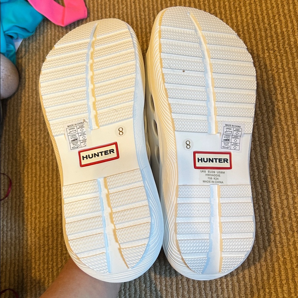 NEW Hunter haddie platform slip on summer sandal in white size 39/ 8-8.5 - Picture 7 of 10